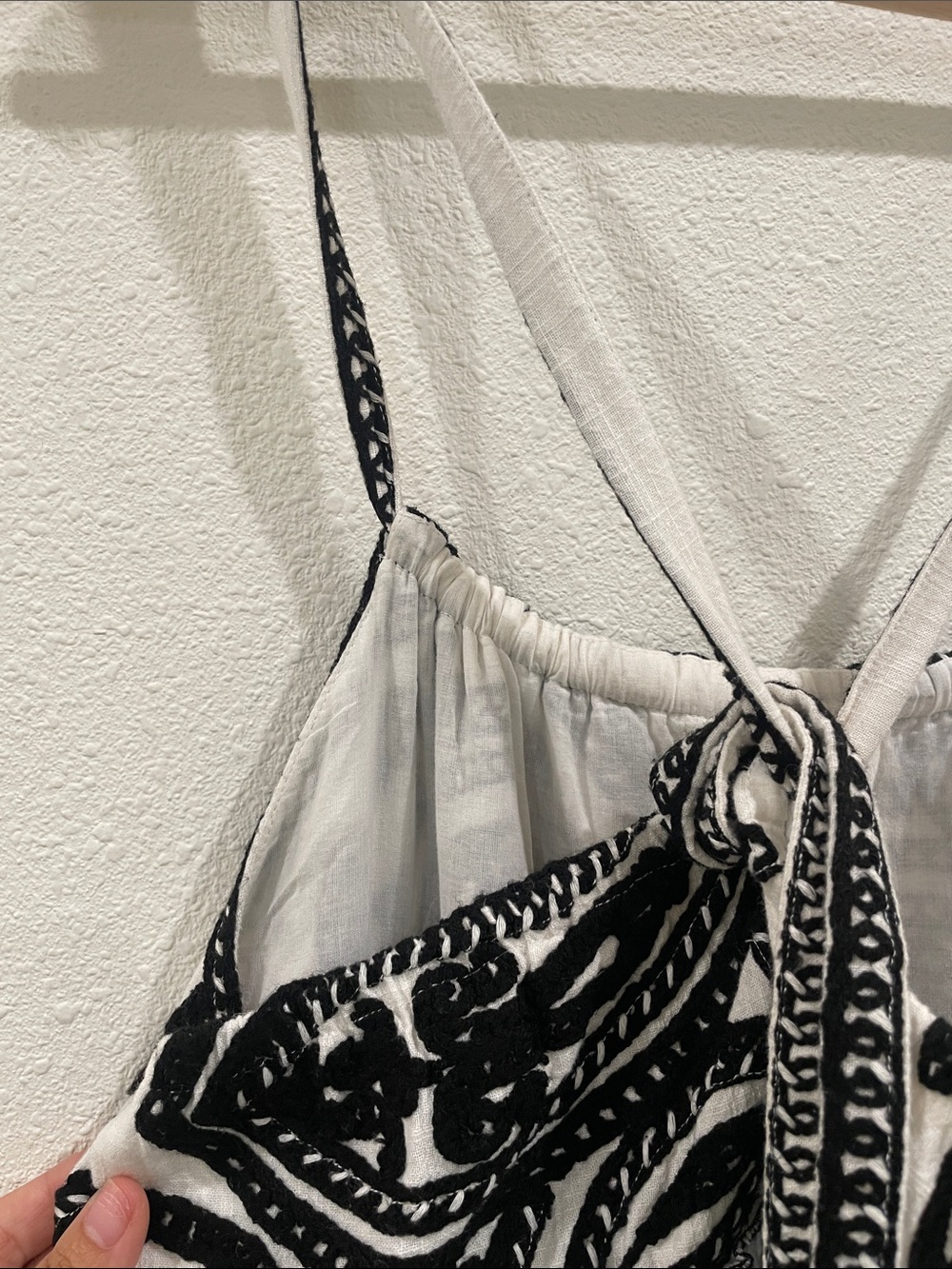 Sézane Anaka Dress Black & Cream Embroidered Print Tiered Maxi Dress 36 - Picture 13 of 14